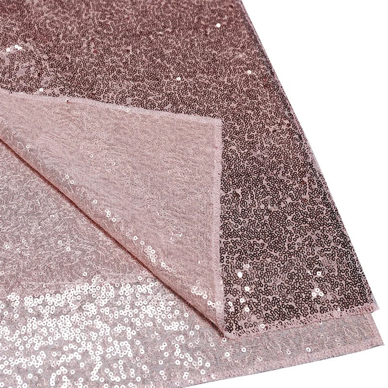 Wholesale Woven Rectangle Rose Gold Sequin Embroidered Wedding Table Runners