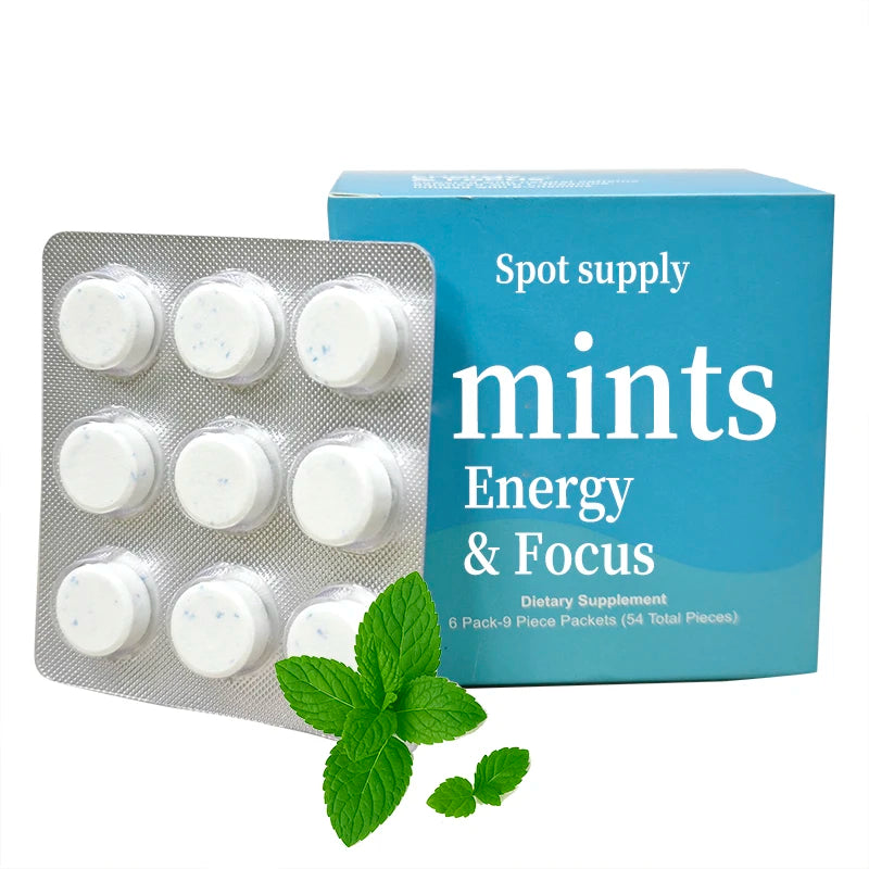Sugar Free Tablets L-Theanine Vitamin B6 Vitamin B12 Mints Supplements Nootropic Focus and Energy