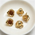 Wholesale 24K Triple Gold Plated Brass Morning Glory Flower Holder Beads Cap for Jewelry Making Findings