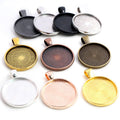 20mm 25mm 30mm Inner Size Pendant Blank Bezel Tray Glass Cabochon Base Setting for Necklace DIY Jewelry Making