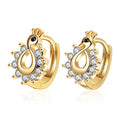 HD Buy Wholesale Piercing Jewelry to Sell Small Cute Peacock Zoo Collection 18k Gold Electroplated CZ Huggie Earrings for Women