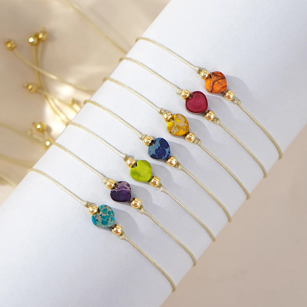 Go2Boho Women's Natural Stone Charm Accessory Miyuki Beads Simple String Glass Multicolor  Beaded Bracelets for Gift
