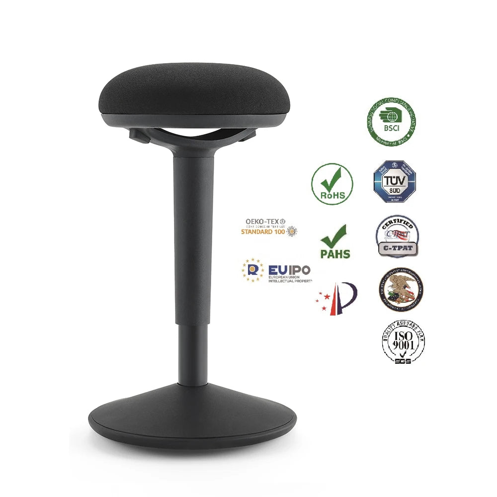 57-77CM GREY Adjustable Active Non-Slip Desk Chair Rocking Wobble Tilting Motion Stool Bar Standing Stools