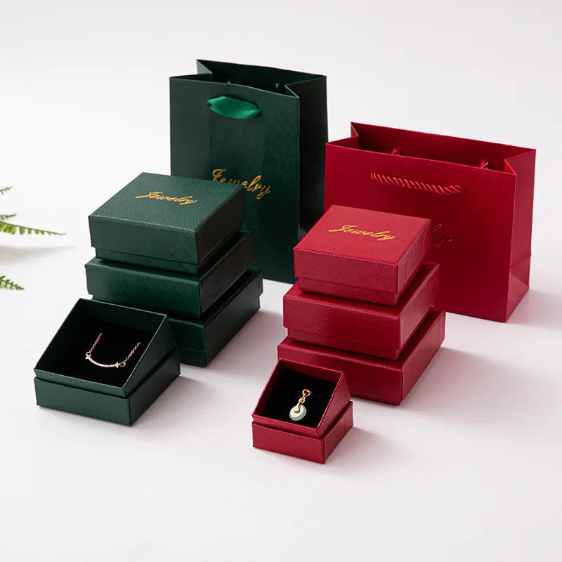 HOVANVI Letter World Cover Rigid Paper Box Necklace Ring Jewelry Box Packaging for Christmas Gift
