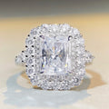 2023 New Luxury Silver 925 Jewelry AAAA Colored Cubic Zirconia Eternity Ring Classic Wedding Silver Rings for Parties