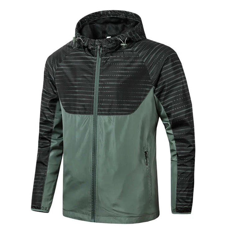Fashion Spring Autumn Men Jacket Casual Sportswear Long Sleeve Jacket Thin Hooded Windbreaker Outdoor Zipper Jacket for Men