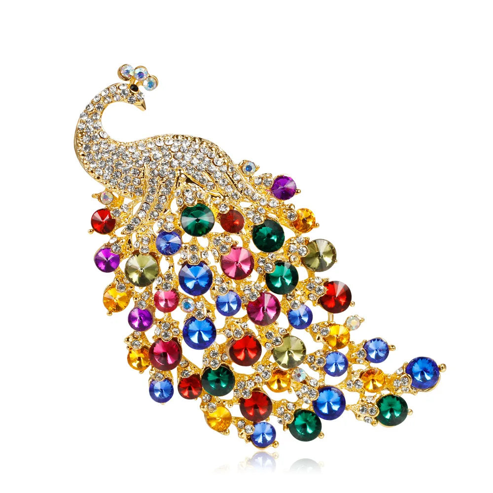 AG066 Hot Sale Fashion Peacock Brooches Rhinestones Peacock Brooch