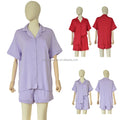Wholesale Custom Logo Comfy Modal Women's Pajamas Soft Pink Red Summer Spring Plain Lounge Wear Home Sleepwear Short Set Pjs
