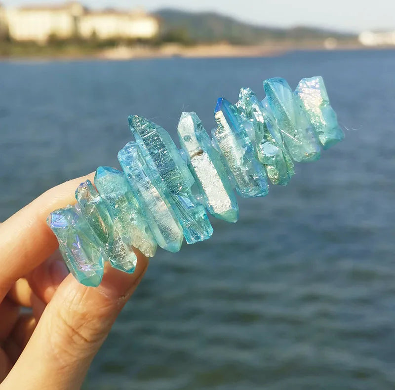 DIY Private Logo Customized Light Green Crystal 8cm Spring Hairpin Bohemian Bride's Make-up Party Dress up Hair Clip Brides Hair Combs