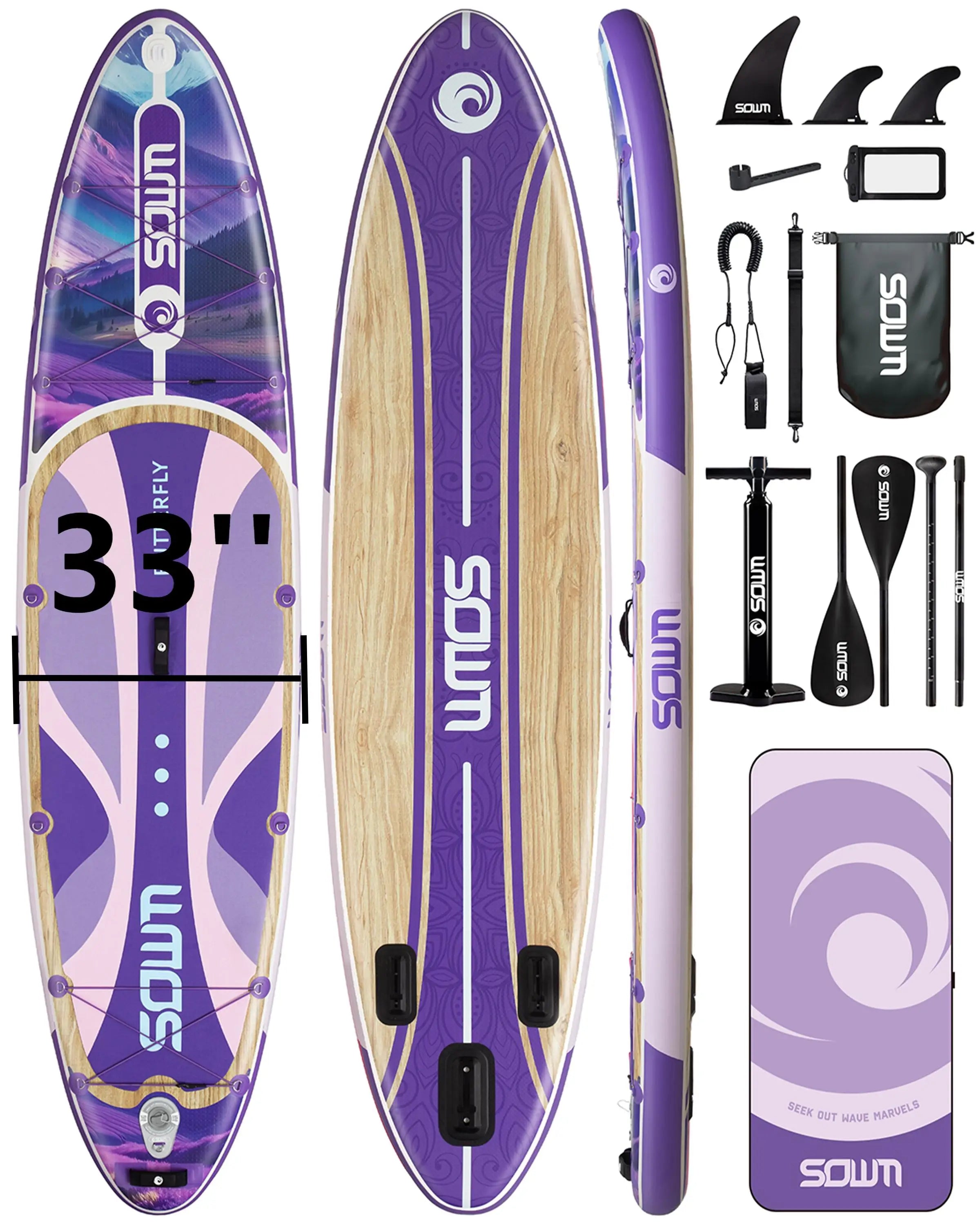 EU Warehouse 2025 New Style Stand up Paddle Board 11'*33''*6'' sup Board Inflatable Paddle Board with Heat Sealing Technology