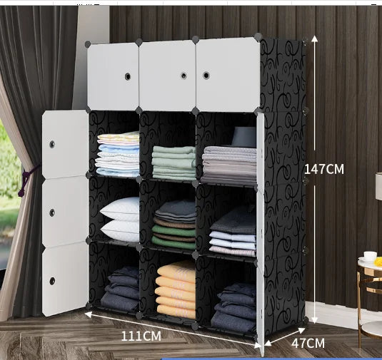 Wardrobe Cheap Living Room Locker New Design Convenient Folding Bedroom Furniture Wardrobe With Shoe Cabinet With Shelf Storage