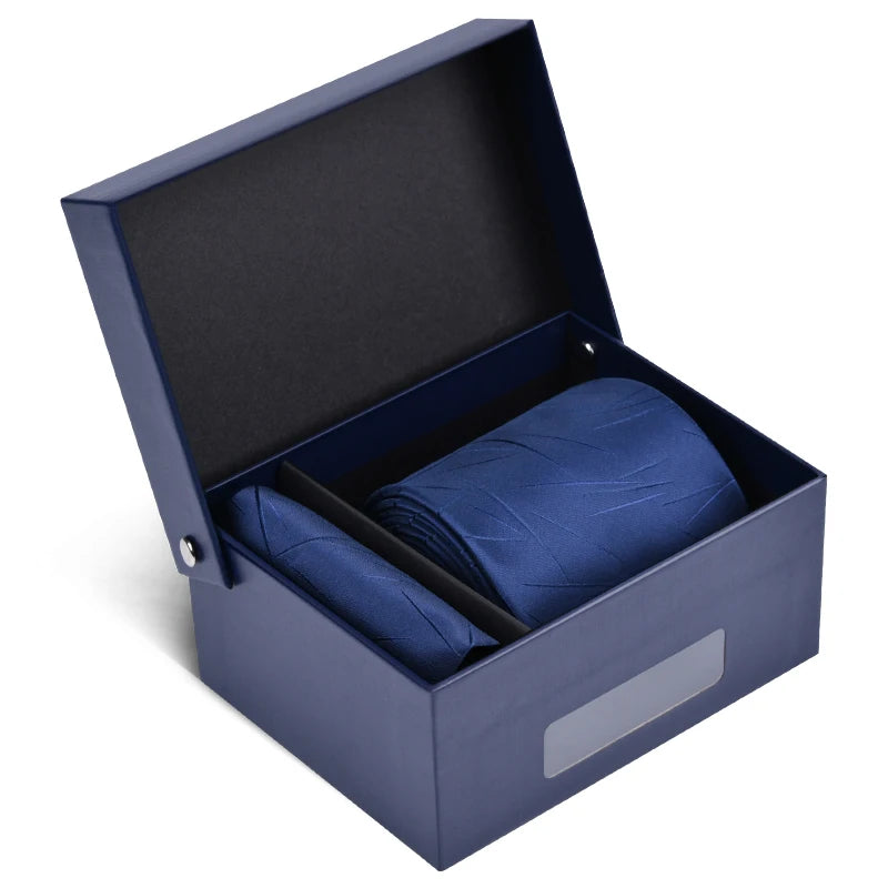 Solid Multi Color Groom Wedding Party Gift Set Male Tie Mens Ties Silk Pocket Square Neck Tie Set