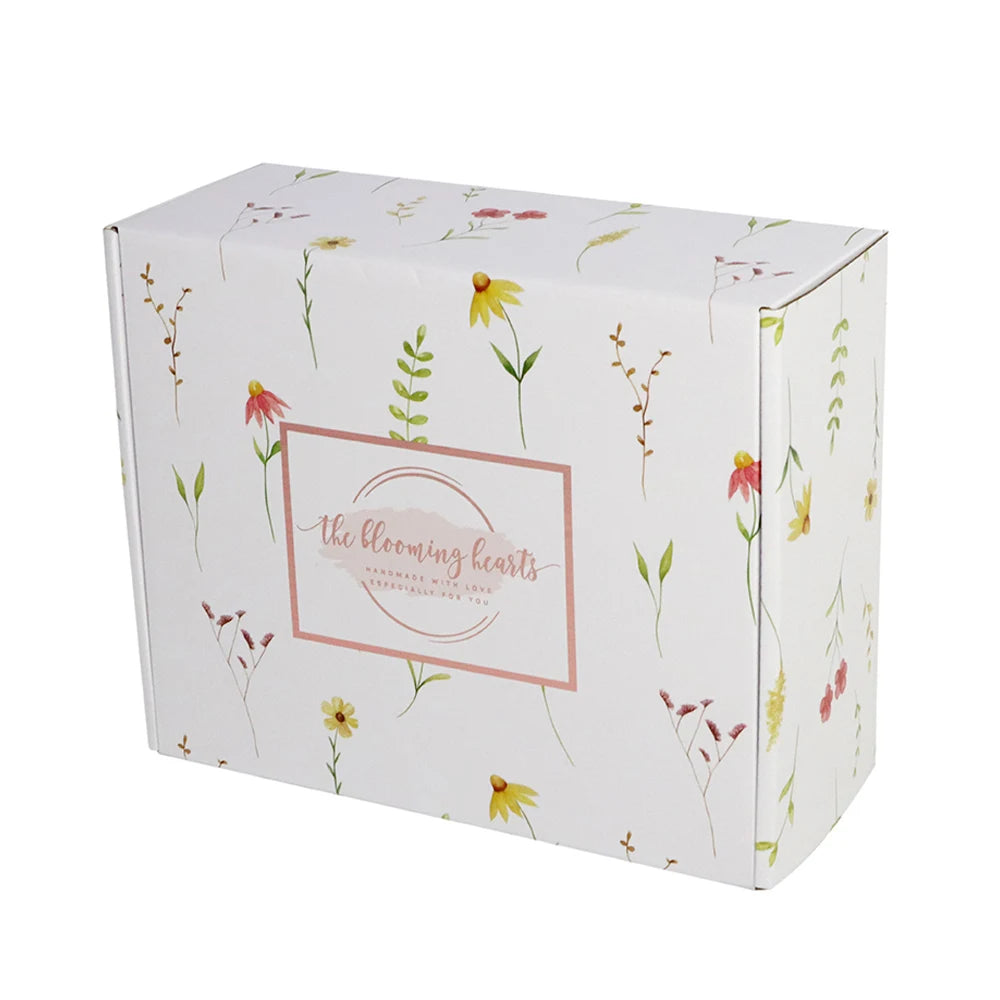 Custom Logo Printed White Corrugated Cardboard Paper Gift Packaging Mailer Shipping Box