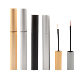 5ML Eyeliner Tube Aluminum Matte Gold Silver Black Cosmetic Eyelash Growth Liquid Serum Tube Makeup Eyelash Glue Bottle