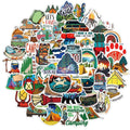 50Pcs New Style Outdoor Camping Adventure Sticker for Notebook Diary Luggage Laptop Diy Waterproof Decor Stickers