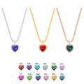 Wholesale Shiny Heart Jewelry Custom Birthstone Pendant Necklace Engravable Charm Necklace for Women