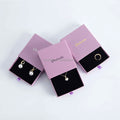 8*8*2.5cm Purple Cardboard Luxury Jewellery Necklace Ring Custom Logo Available Gift Paper Packaging Jewelry Earring Box