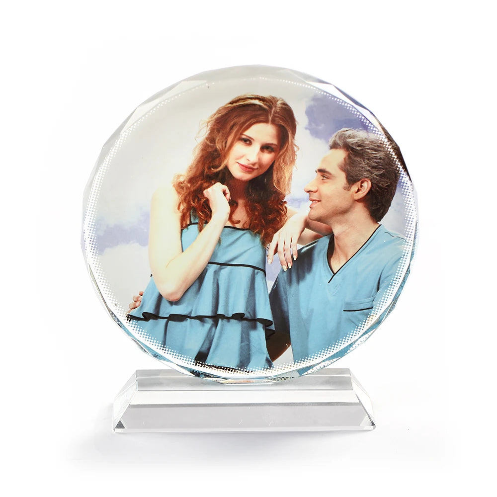 BSJ-03A 150mm Sunflower Sublimation Blank Glass Crystal Photo Frame Blanks for Christmas/Wedding/Hotel/Home Decor