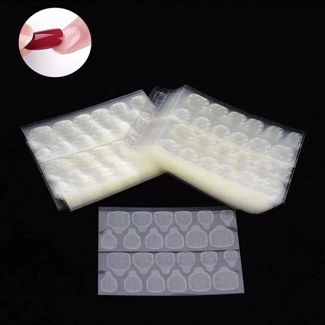 24pcs/shhet Double Sided False Nail Art Adhesive Tape Transparent Glue Sticker DIY Tips False Nail Manicure Gel Makeup Tool