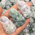 Certified Grade a Myanmar Jade  Waxy Ice Floating Flower Tara Guanyin Jade Pendant Pendant Jade Handicraft Factory Wholesale