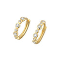 Zircon Hoop Earrings for Women Gold Plated Stainless Steel Earrings Korean Fashion Ear Buckle Jewelry Accessories Gift