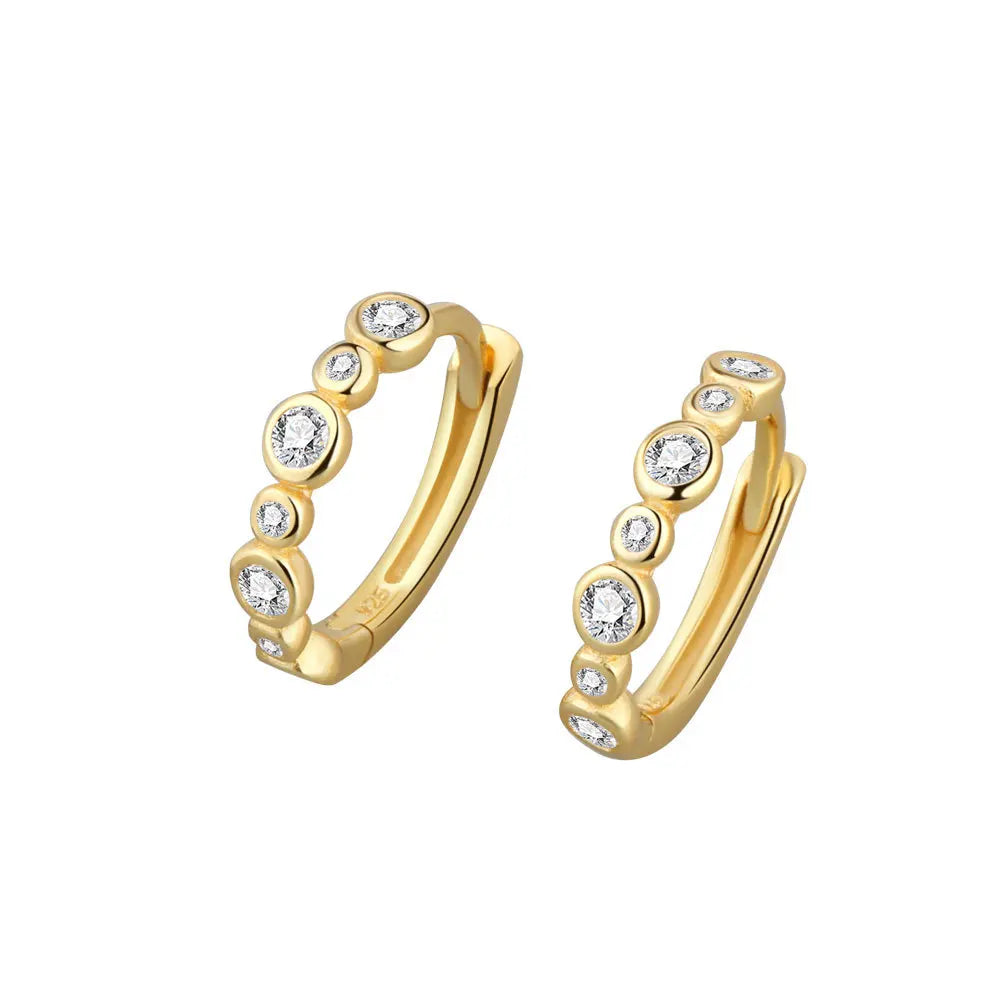 Zircon Hoop Earrings for Women Gold Plated Stainless Steel Earrings Korean Fashion Ear Buckle Jewelry Accessories Gift