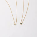 18K Gold Plated Single Cz Zircon Necklace Stainless Steel Pendant Necklace for Women Fashion Jewelry