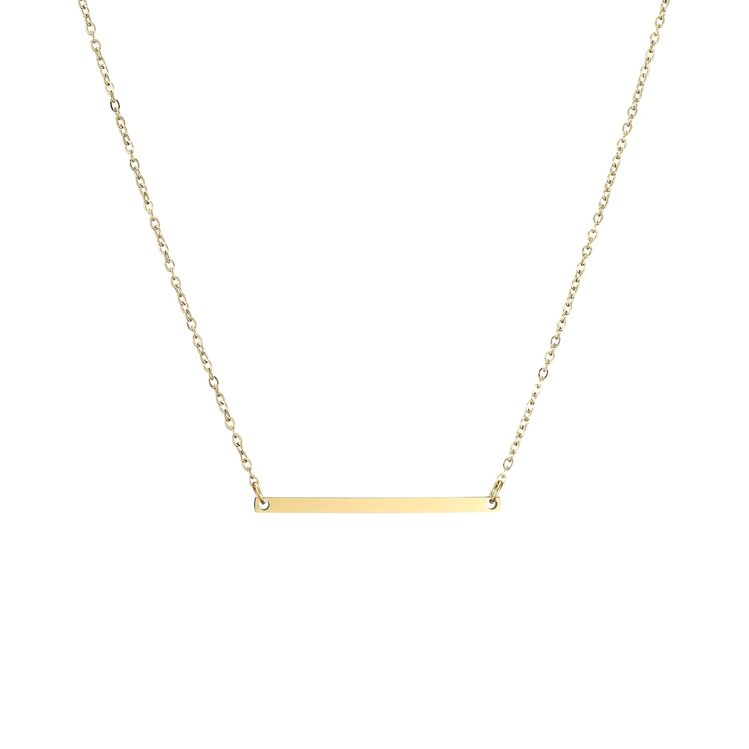 EManco Dainty Bar Pendant Necklace 316L Stainless Steel Necklace Non Tarnish Pendant Collarbone Chain for Women Custom Layer