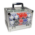QINLONG QL-PC-600 Poker Chips Case with Acrylic & Aluminum 600pcs Chips Box 6pc Racks Eco-Friendly Durable for Poker/Casino Use