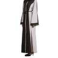 Nisa Women Muslim Dress Women's Embroidered Long Sleeve Floor Length Turkish Abaya Stylish Patchwork Color-Blocked Lace Abaya