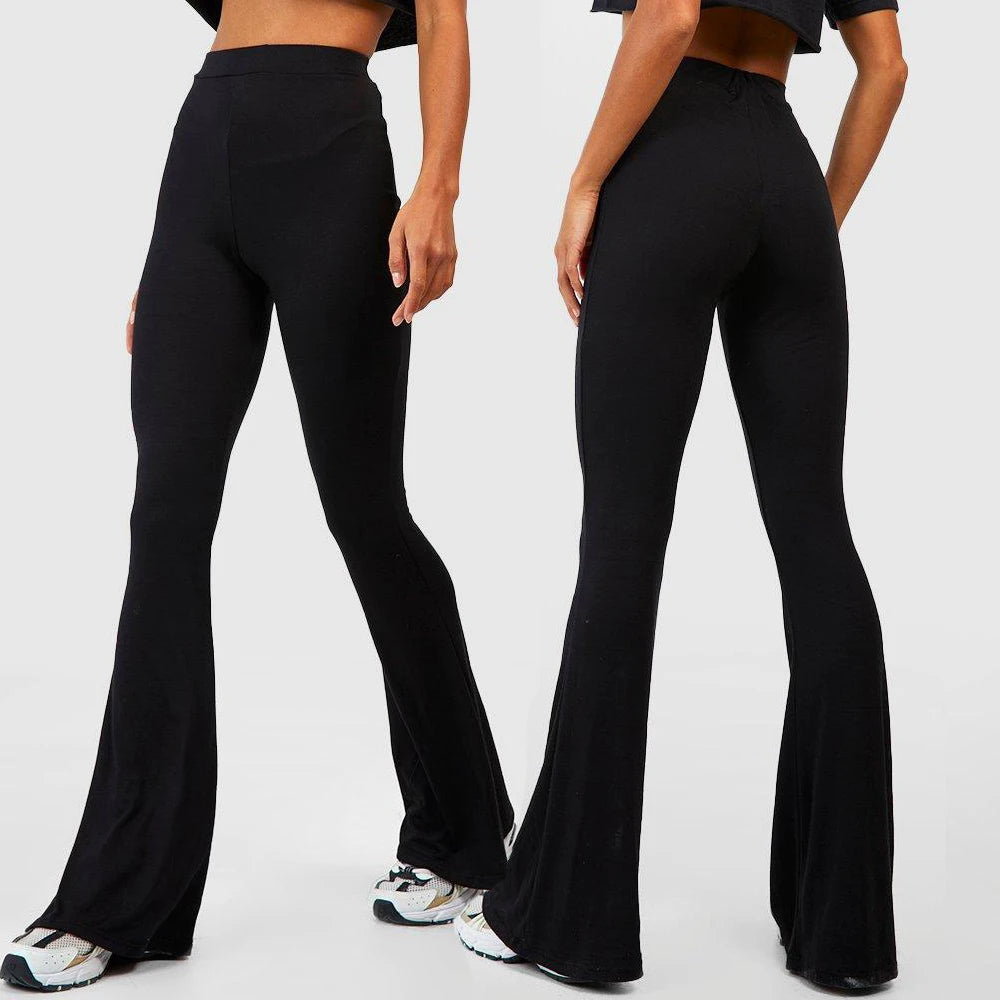 Custom Fashion Yoga Pants Nylon Soft Butt Lift Leggings Sportswear High Waist Women's Flared Pants