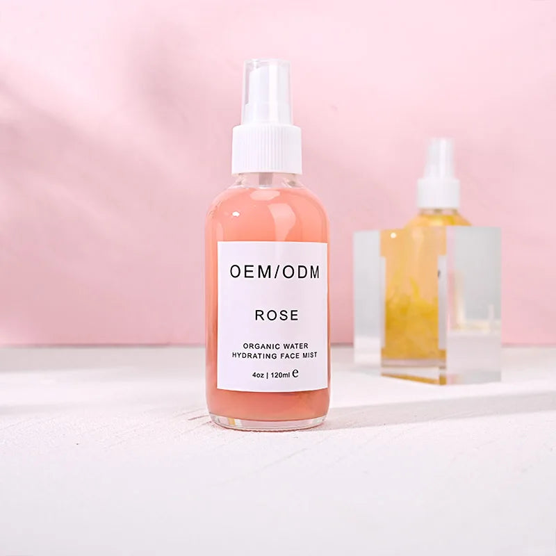 AiXin Private Label 120ML Organic Brightening Moisturizing Anti Acne Refine Pores Smooth Skin Rose Water Toner Face Mist Spray