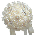 YP002 Silk Bridal Holding Artificial Flowers With Rhinestone Pearls Luxury Round Wedding Bouquets Bridal Hand Holding