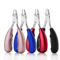 Professional Curved Blade Double Spring Nail Clippers ABS Handle Stainless Steel Toenail Cuticle Pedicure Fingers Ingrown