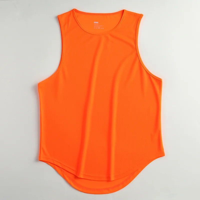 Quick Dry Men New Sportswear Training Sleeveless Tops Vest Plain Blank Workout Singlet Muscle Gym Tank Top Men