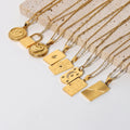 Manufacturer Customize Fashion Jewelry square Tarot Signet Pendant 18K Gold Plated Stainless Steel Necklace