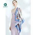100% Pure Silk Satin Square Neck Scarves for Ladies Custom Printing Designer Styles with Leopard and Solid Patterns