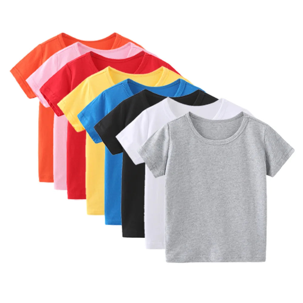 AI-MICH Promotional 180GSM 100% Cotton Screen Print T-Shirt Custom Baby Kids T-shirt Printing Plus Size T Shirts