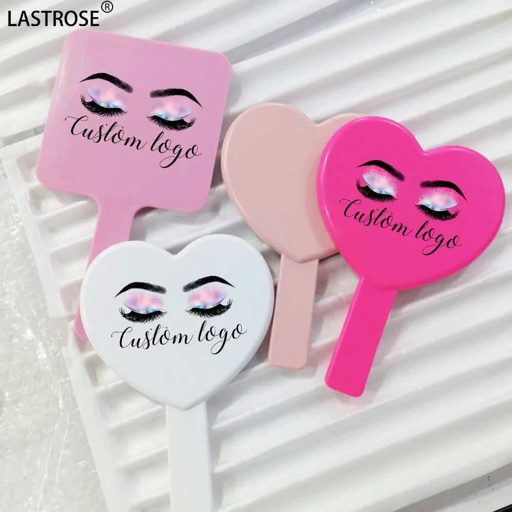Women's Handheld Heart-Shaped Makeup Mirror Personalized Pocket Mini Cosmetic Gift Mirror Private Label Small Mirror