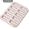 CHEFMADE WK9839 Carbon Steel Bakeware 10 Cup Non-stick Cigar Financier Cake Mold Pan for Oven Baking