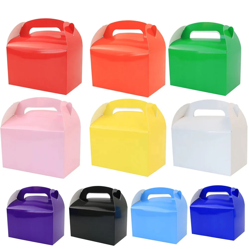 Colorful Handle Cake Paper Candy Sweet Cookie Cake Packaging Box for Festive Business Party Decor Packaging