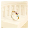 Free Video Picture Sterling Silver 925 Irregular Rings Colorful Crystal Stone Oval Cut Diamond Finger Rings for Women's Wedding