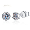 D Color Vvs Pass Diamond Tester Classic 0.6CT Moissanite Earrings 925 Sterling Silver Screw Back Stud Earrings