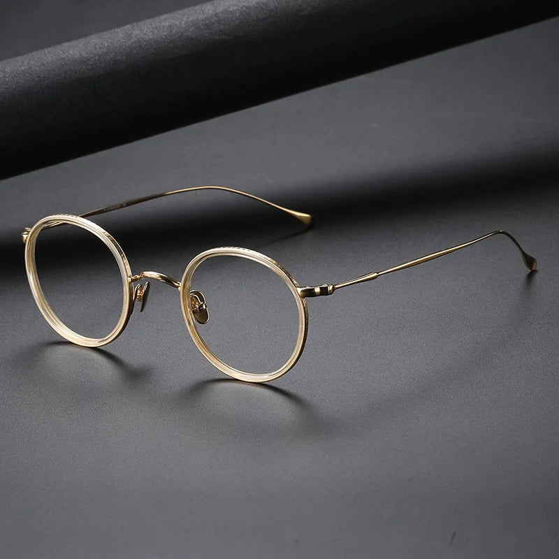 KMN139 Pure Titanium Retro Trend Round Frame Myopia Glasses Frame Young Students Optical Glasses Frame CS139
