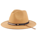 In Stock Small Order Floppy Flat Wide Brim Felt Cowboy Panama Belt Buckle Hat Sombrero Australian Wool Wide Brim Fedora Hat