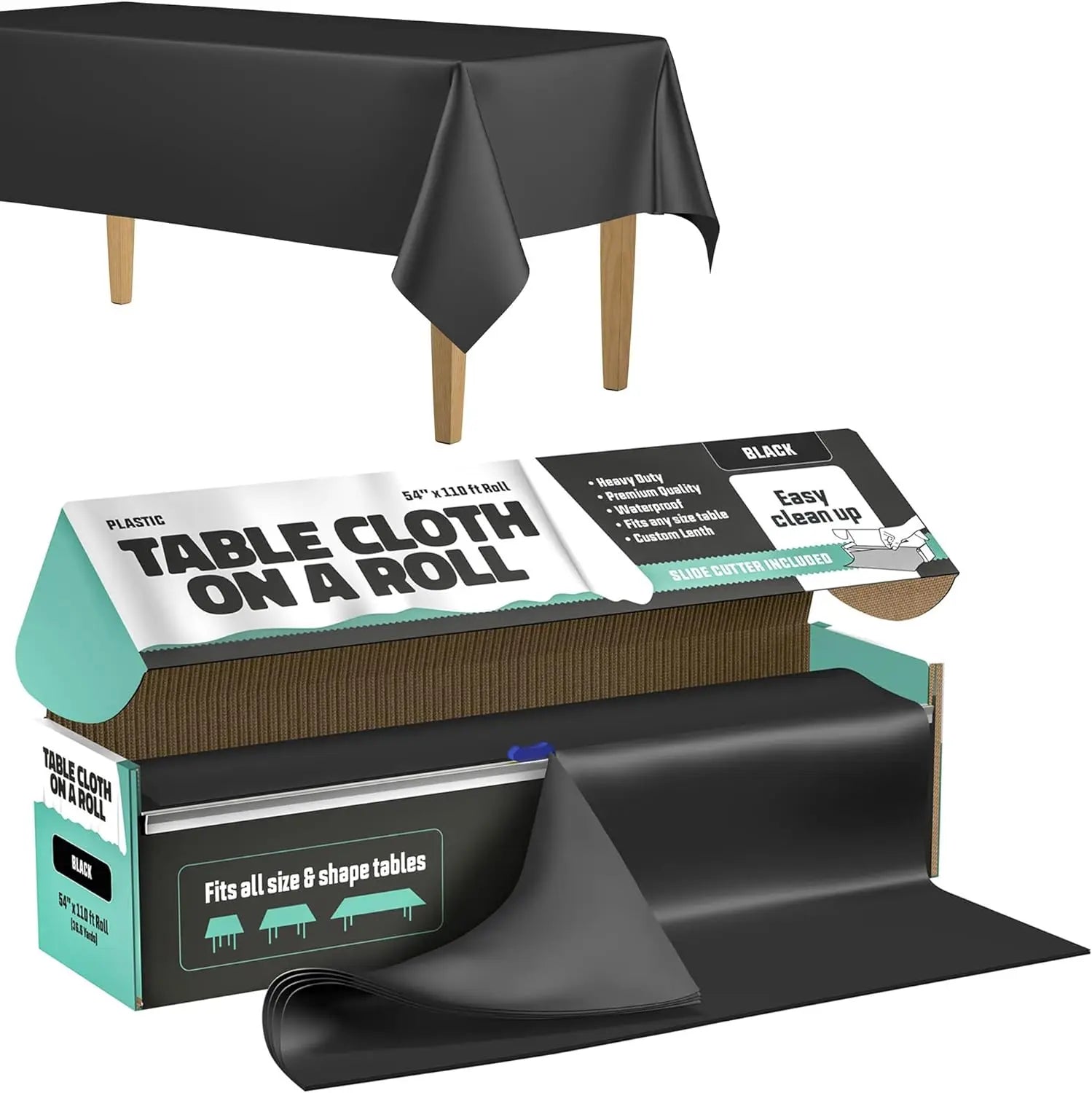 Heavy Duty Plastic Table Cover Roll Cut to Size Tablecloth Self Cutting Disposable Tablecloth for Party Daily Use