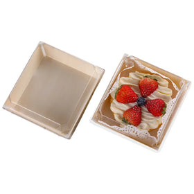 Biodegradable Wooden Takeaway Food Containers Cake Sushi Baking Boxes Customized Wooden Cake Box Contenedor De Comida De Madera