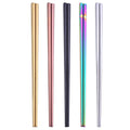 Custom 304 Stainless Steel Titanium Chopsticks for Sushi Wedding Gift Souvenirs 23cm Square Chopsticks