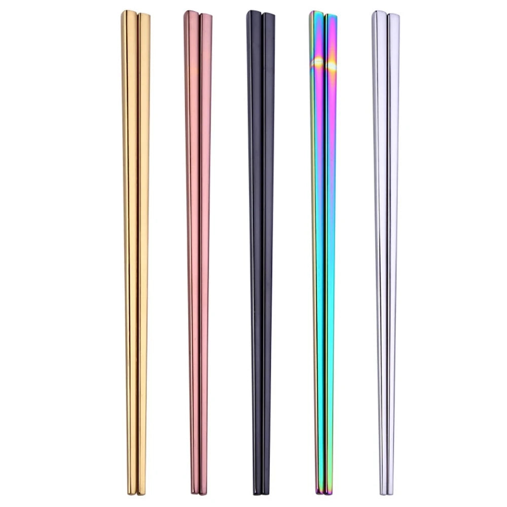Custom 304 Stainless Steel Titanium Chopsticks for Sushi Wedding Gift Souvenirs 23cm Square Chopsticks