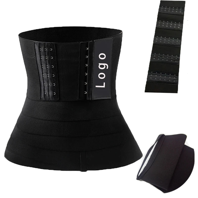 Custom Tummy Trimmer 13cm Snatch Me Bandage Wrap Waist Trainer Belt Adjustable Hooks Ladies Shaper Black 60%Polyester+40% Latex